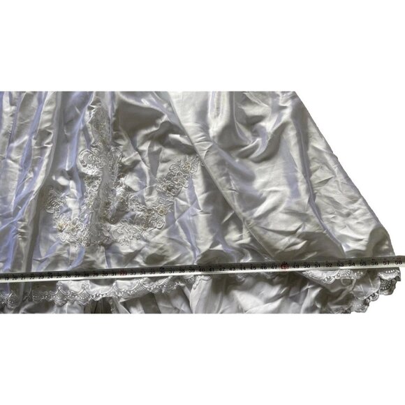 Vintage Bridal Victorian Long Wedding Dress Sz Petite White Ivory Sweetheart - Picture 12 of 16